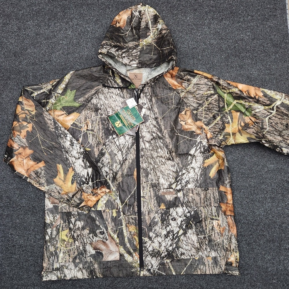 Game Winner Mens M/L Camo Full Zip Lightwieght Gauzy Mesh‎ Camoflauge Jacket
